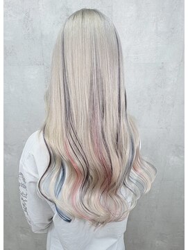 ホワイト×ユニコーンメッシュ/シールエクステ