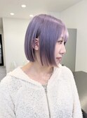 ホワイトピンクラベンダー/10代20代ハイトーンボブ