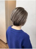バレイヤージュケアブリーチダブルカラーショートショートボブ