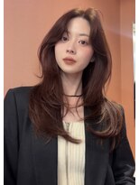 コート 青山(Cote)&nbsp;ロングレイヤー 韓国レイヤー 流し前髪 顔周りレイヤー