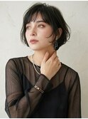 大人可愛い20代30代40代小顔ウルフレイヤーボブグレージュ