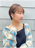 グレージュ/ショートボブ/シースルーバング/前髪/顔周り/立川 