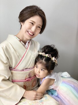 ヘアセットサロンエッジ(Edge) 親子で結婚式ヘアセット