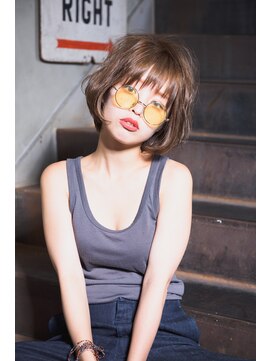 ミエル ヘア 新宿(miel hair) 〈mielhair新宿〉艶　イルミナカラー　ショートボブ