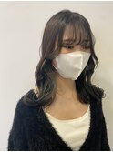 ペールベージュ/外ハネボブ/セクションカラー/髪質改善