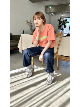 ムード カナザワ(mood kanazawa) ミルクベージュ×耳掛けボブ