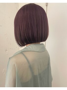 カウチ 板橋本町店(kauti) ラベンダーピンクとぱつっとボブ