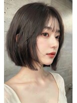 ソアバイリコヘアー(soar by LiCO Hair)&nbsp;韓国顔周り×タンバルモリ×ボブ×グレージュ