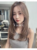 バイオレット 表参道店(Violet)&nbsp;☆ブリーチなしロングレイヤーカット小顔ハッシュカットベージュ
