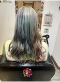 ホワイトシルバーでダブルカラーインナーレインボー