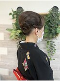 和装ヘアアレンジ【立川/袴/ヘアメイク/立川/袴着付け】