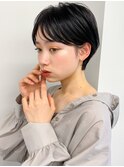 20代30代40代小顔ハンサムショートへアアッシュブラック