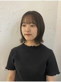 オリーブカラー×外ハネボブ