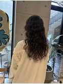 ロング強めパーマ　スパイラルパーマ