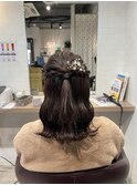 ハーフアップアレンジ タイトアレンジ お呼ばれアレンジ