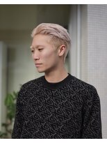 タイドヘアー 高槻2号店(TIDE HAIR)&nbsp;ミルクティーベージュオールバック