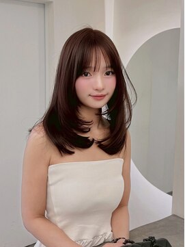 ノク 渋谷(nok) イメチェンピンクベージュ前髪