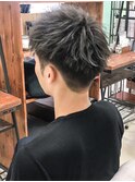 [m]グレーシルバーダークグレージュソフトツーブロアップバング