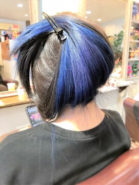 ヘア メイク ココ(hair make coco) インナー★ホワイトブルー♪♪