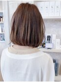 福山市美容室Caary人気 フレンチガーリーな前下がりボブ