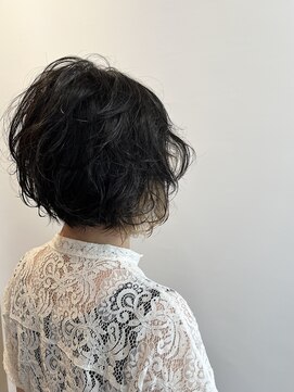 ピュアソウル(Pure Soul) ニューヨークドライカット×パーマ×黒髪ラフボブ