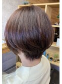 ショートカット ピンクブラウンカラー