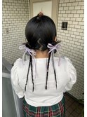 ツインアレンジ　ツインヘア　三つ編み　個性派ヘア