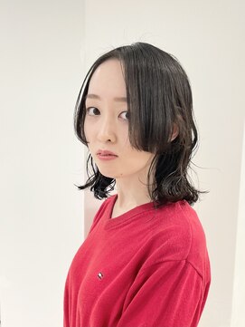 モリオフロムロンドン 松戸店(Morio from London) 【松戸 藤原】ヒメカット黒髪ウェーブ大人かわいい