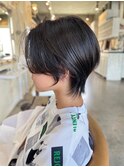 耳だしショート/抜け感/くびれショート/前髪/イメチェンレイヤー