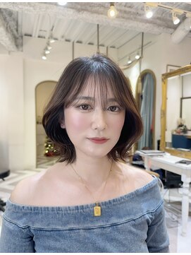 ロンドアベニール 北千住(Lond avenir) 小顔レイヤーカット　ボブルフ　顔周り　髪質改善　ブリーチなし