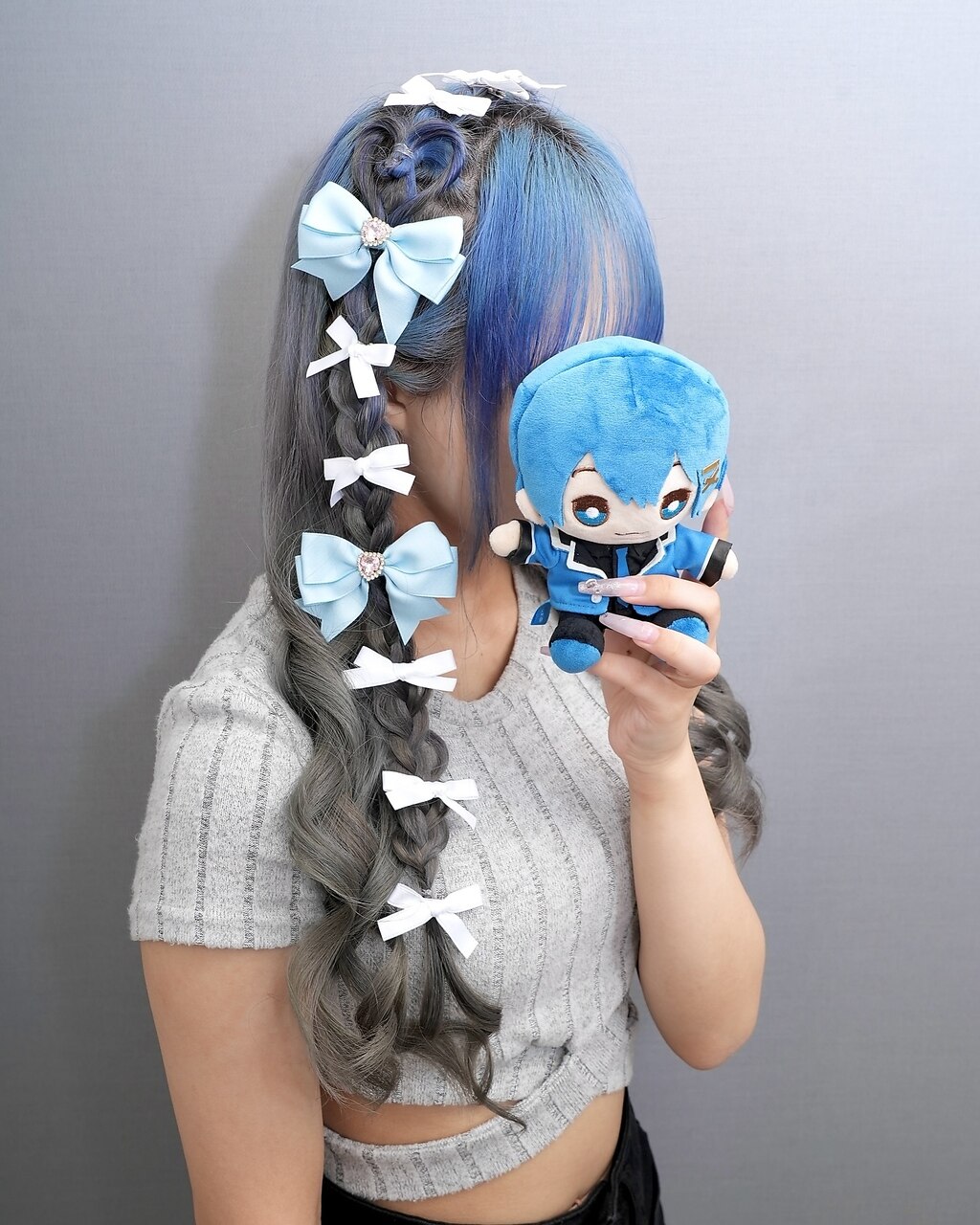 うちの子スタイル ハート編み ラベンダー