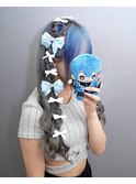 編み垂らしハート1段ハートアレンジ推し活ヘアセットヘアメイク