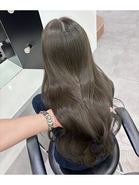 ノー バイ イオエ 西梅田(no. by ioe) ブリーチなしカラー/髪質改善/ミルクティーベージュ/小顔ヘア