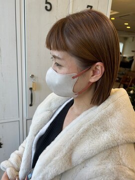 ルプラ チッタ(le-pla Citta) オン眉ボブ/アプリコットブラウン