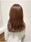ピンクベージュ　ピンク　セミロング　中明度　長崎　ワンカール