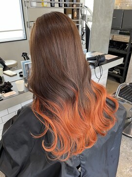 サクラ オモテサンドウ(SAKURA) オレンジグラデーション/推しカラー/ダブルカラー/髪質改善/