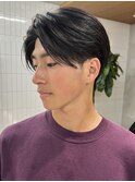 テーパーフェードニュアンスパーマ刈り上げセンターパートメンズ