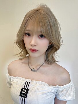 シェイト(ciate) 韓国くびれボブ×ミルクティーベージュ