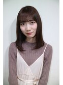 【salon de MiLK 原宿】ミディアムサラツヤストレートワンカール