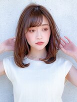 アグノス 青山(Agnos) 大人可愛い毛先パーマ♪厚めバングローライトデザインカラー☆