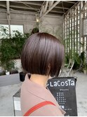 地毛風カラーラフスタイル大人可愛い重めボブ20代30代40代