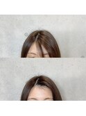 前髪エクステ20代30代大人女子　ココアブラウンひし形ミディアム