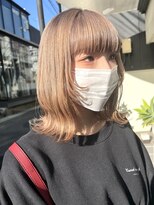 センスヘア(SENSE Hair)&nbsp;ウルフ風カット！ミルクティーベージュカラー