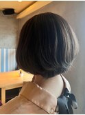大人可愛い30代40代前下がりショートボブ丸みショート♪