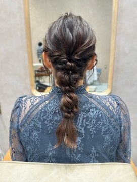 ガーデンヨコハマエスト(GARDEN YOKOHAMA est) お呼ばれヘア　編みおろし　2次会ヘア　結婚式アレンジ