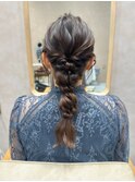 お呼ばれヘア 編みおろし 2次会ヘア 結婚式アレンジ