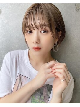 エニ 自由が丘(ENi) 黒髪/グレーベージュ/レイヤーロング/前髪パーマ[自由が丘駅]