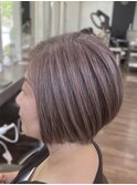 白髪ぼかし＊アディクシーカラー＊美髪大人ショートボブ