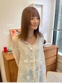 20代30代ソフトウルフ肩ラインダブルカラーピンクカラー