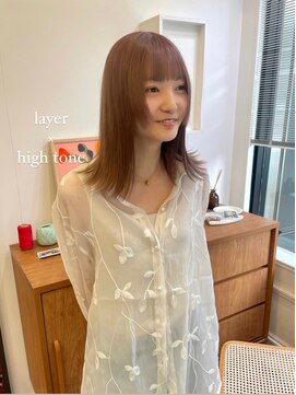 ヘアーアイスカルテット(HAIR ICI QUARTET) 20代30代ソフトウルフ肩ラインダブルカラーピンクカラー